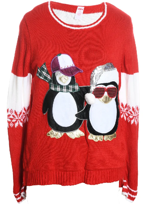 Weekend Sale: Don't Miss Out Red Christmas Jumper - M