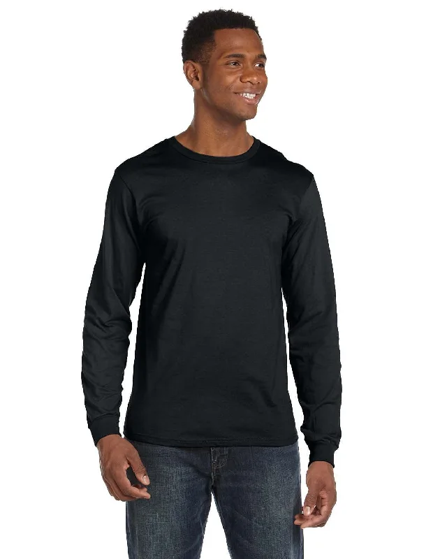 Bonus Offer Anvil Long Sleeve Fashion Fit T-Shirt | Black
