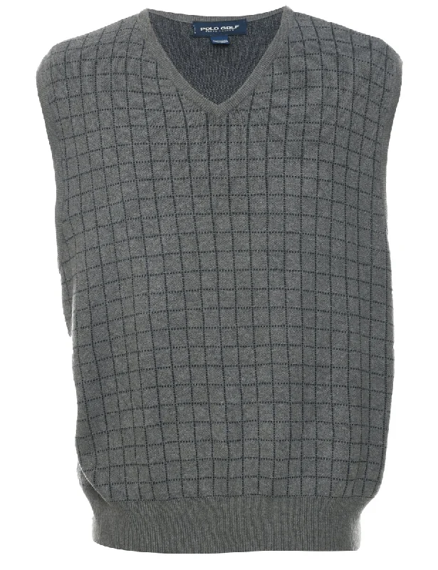 Overstock Clearance Ralph Lauren Checked Vest - XXL