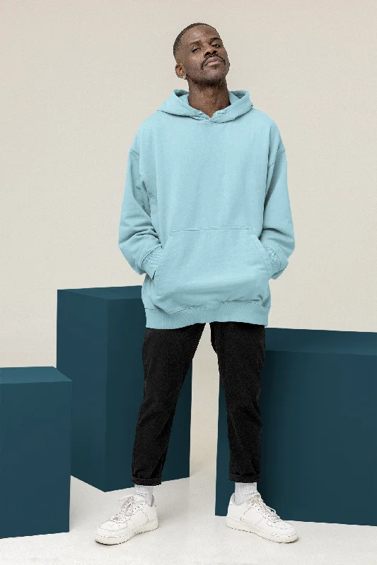 Savings Galore Basic Mint Blue Winter Hoodies