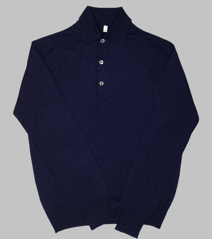 Weekend Deals That Dazzle Bryceland's Merino Long-Sleeve Polo Navy