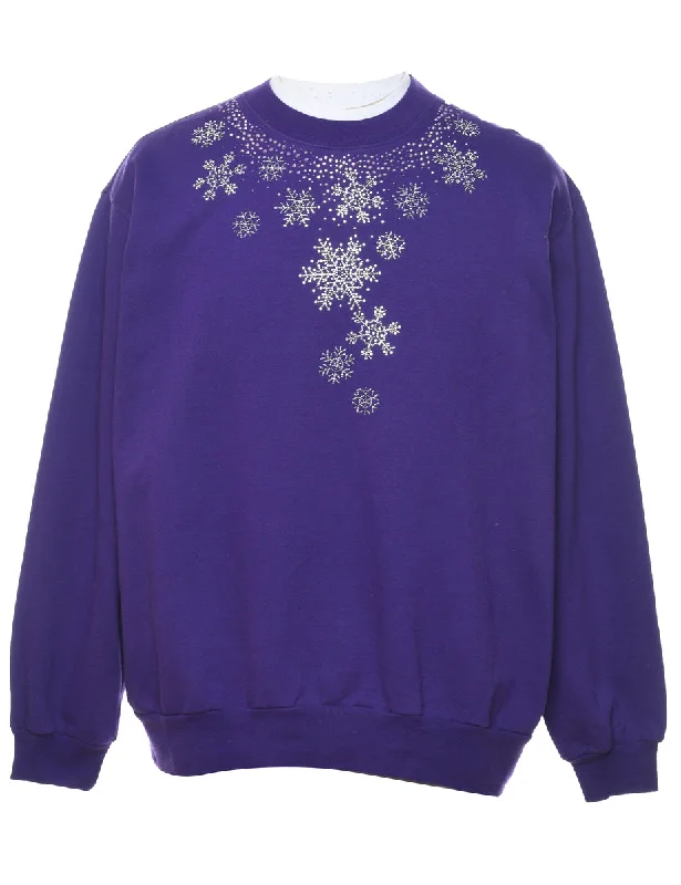 Weekend Deals That Impress Purple Christmas Sweatshirt - L