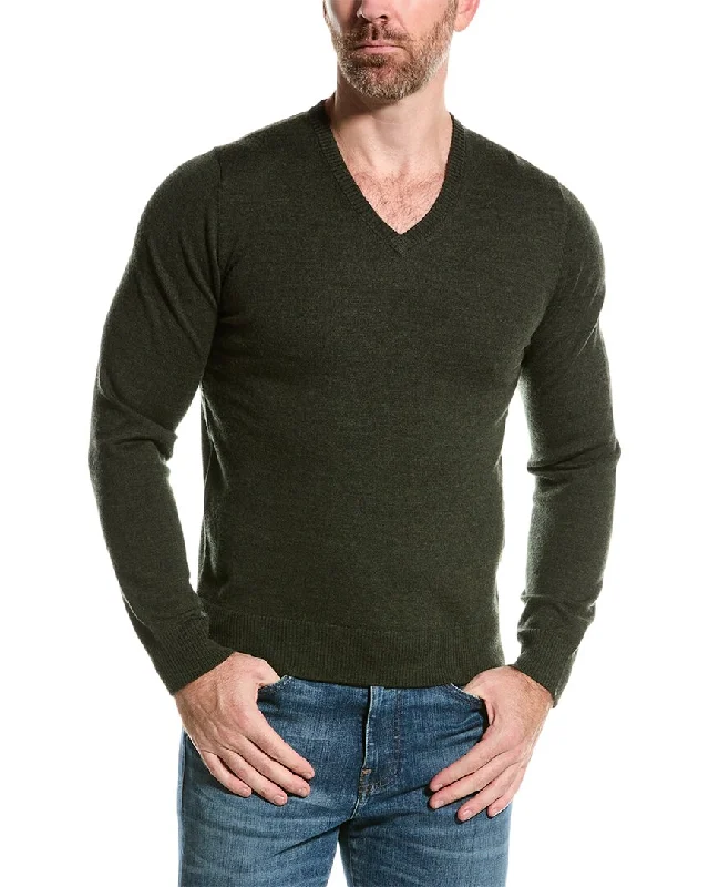 Weekend Offers That Tempt Mette mens  Merino Wool V-Neck Sweater, m, Green