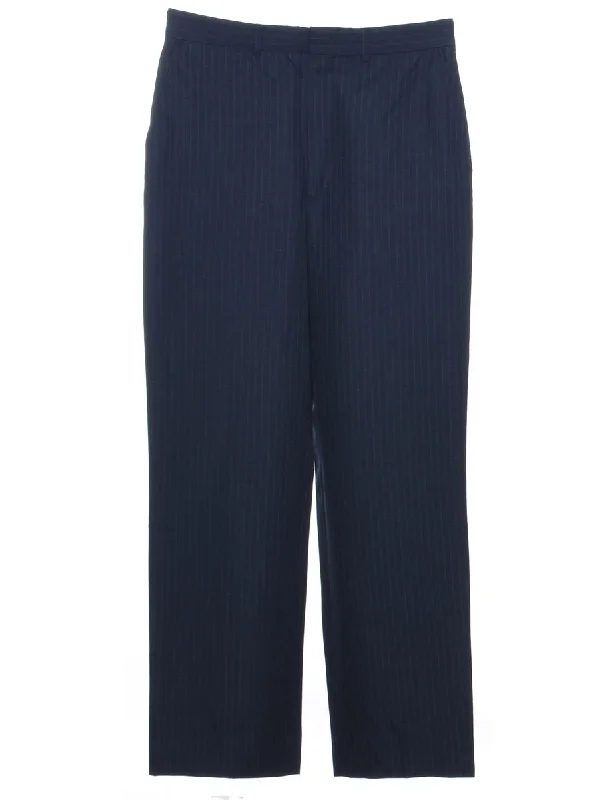 Weekend Specials to Celebrate Pinstriped Navy Trousers - W31 L31