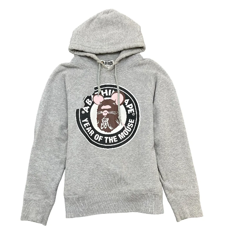 Hurry In Men's Year Of The Mouse Hoodie Grey Size S