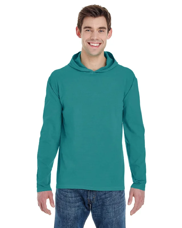 Comfort Colors Heavyweight Long Sleeve Hooded T-Shirt | Seafoam