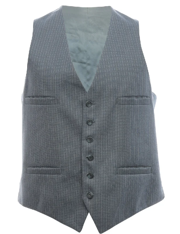 Weekend Offers That Please Pinstriped Waistcoat - M