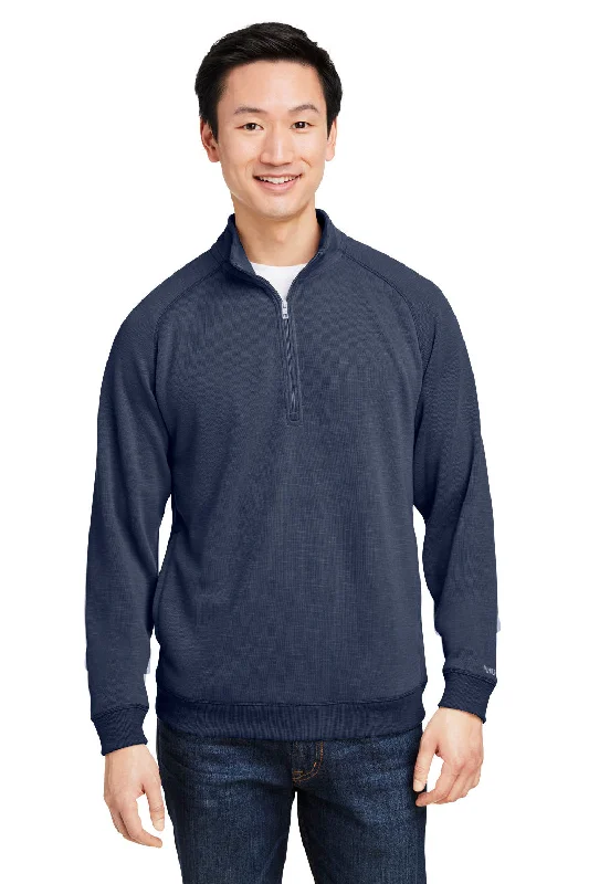 Instant Deal Nautica Mens Sun Surfer Supreme 1/4 Zip Sweatshirt w/ Pockets - Vintage Navy Blue
