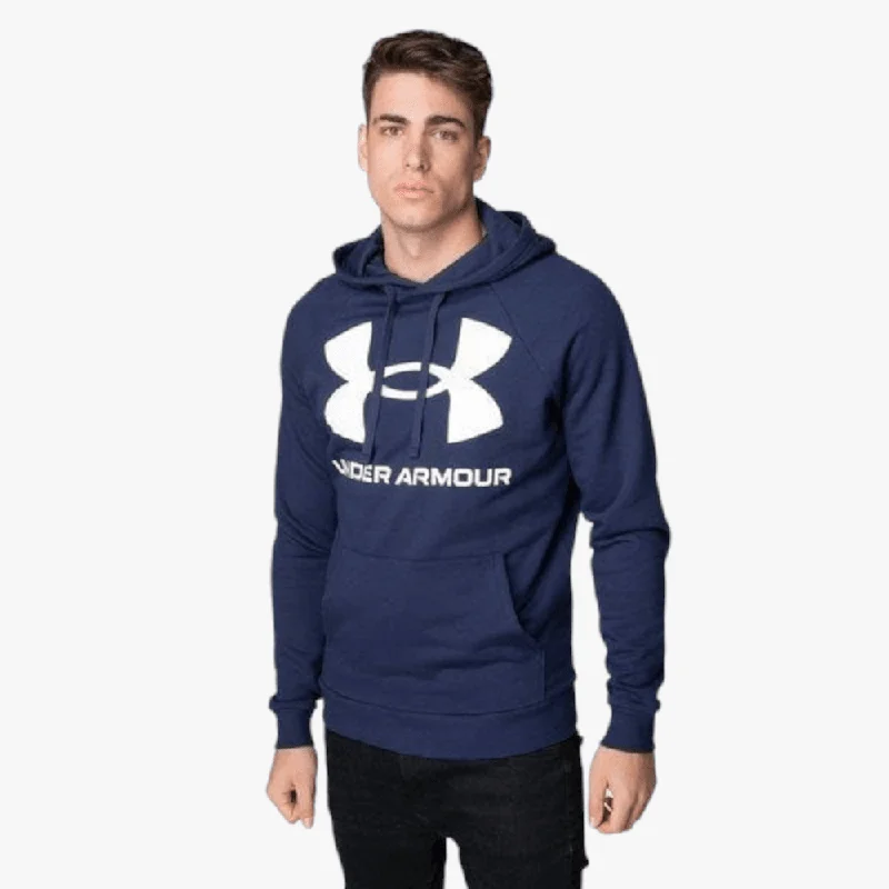 Under Armour Mens Rival Fleece Hoody Big Logo Blue 410