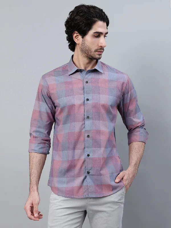 Great Bargain Men's Purple Checkered Full Sleeve Casual Shirt
