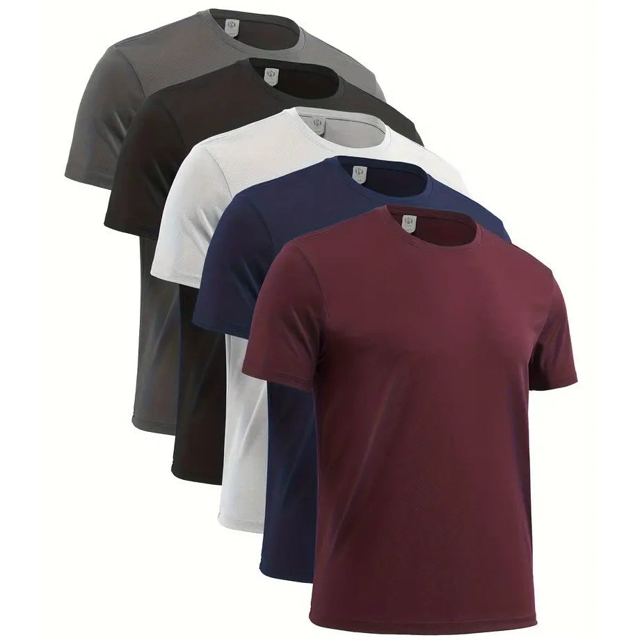 5-Pack: Quick Dry Men's T-Shirts Sport Short Sleeve