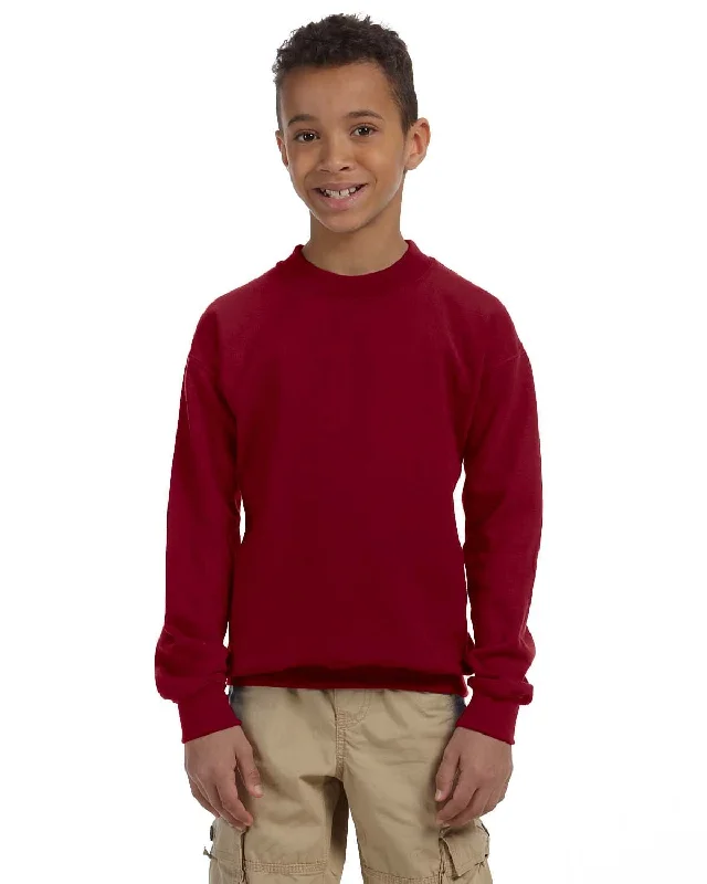 Weekend Discounts to Celebrate Gildan Youth 50/50 Crewneck Sweatshirt | Garnet