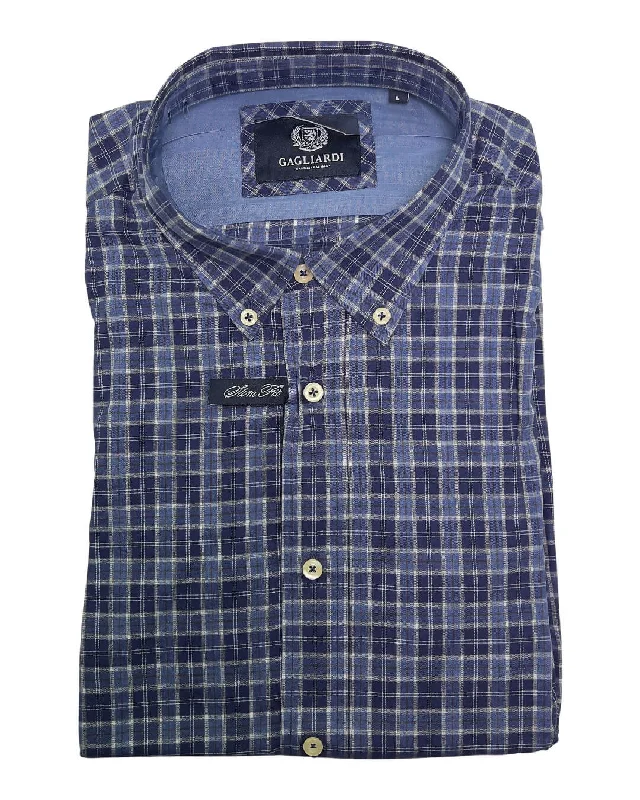 Long Sleeved Buttondown Navy Shirt