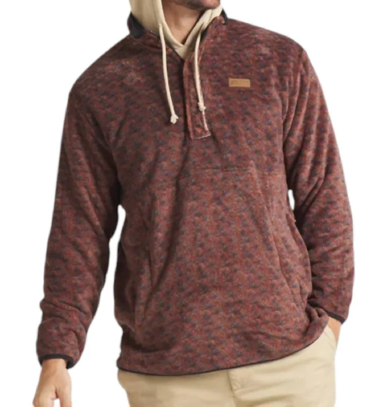 Weekend Bargains Await You Jalisco Retro Fleece Sweater In Burnt Red