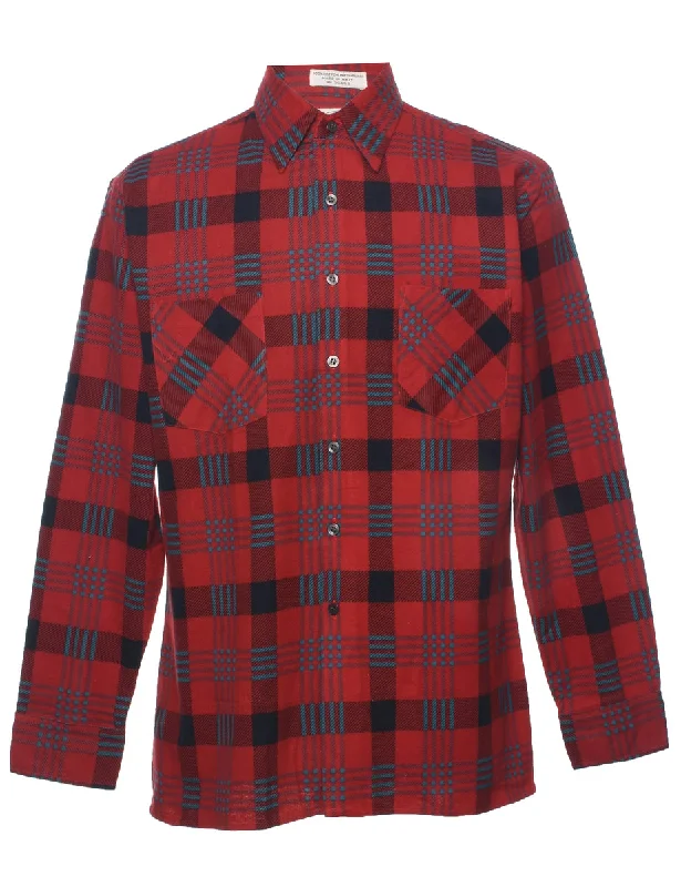 Super Bargain Red Checked Shirt - M