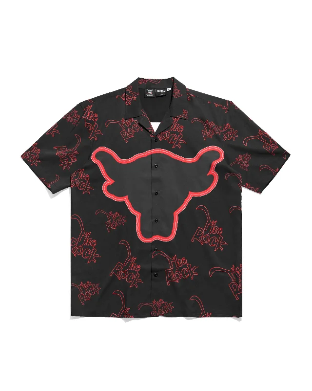 The Rock Black Bull Button Up Shirt