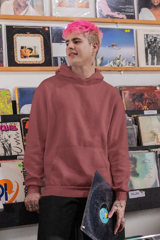 Flash Sale Basic Coral Red Winter Hoodies