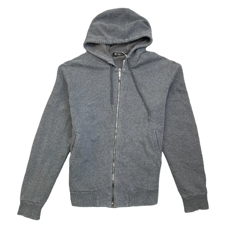 New Deal Men's Medusa Logo Zip-Up Hoodie Grey Size M