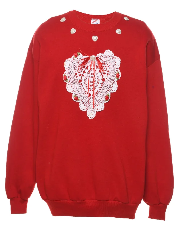 Weekend Deals That Sparkle Red Christmas Sweatshirt - XL