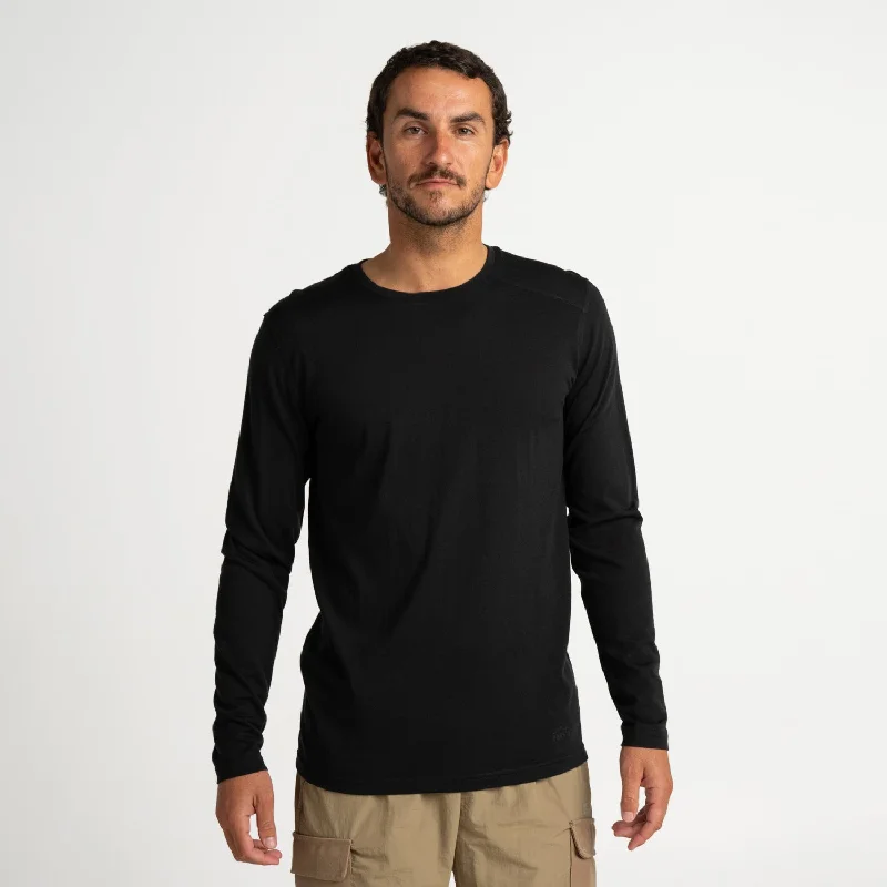 Weekend Deals That Please Mens Merino LS Base Layer Charcoal
