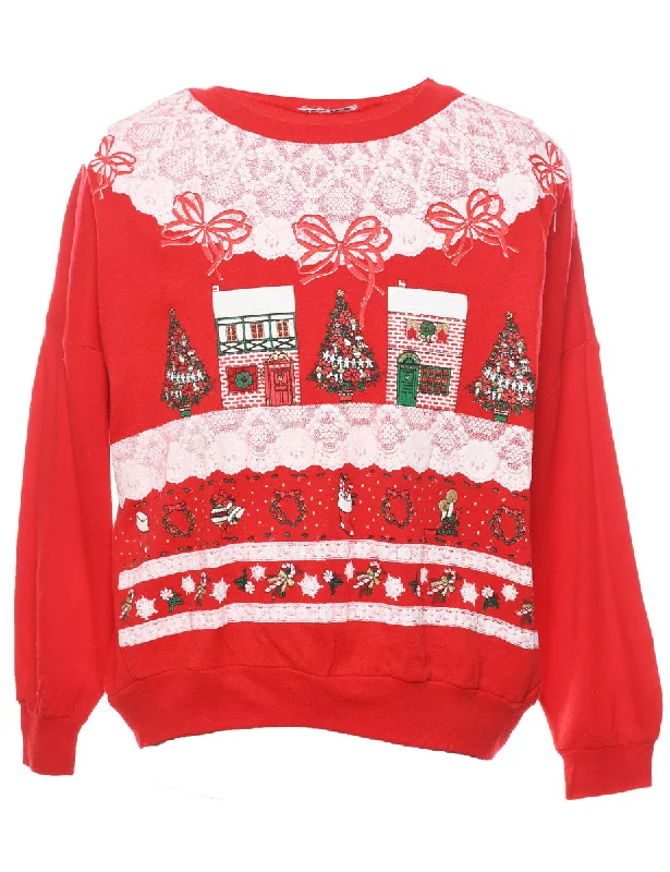 Weekend Offers That Shine Red Christmas Sweatshirt - XL