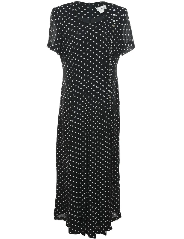 Online Deal Polka Dot  Dress - L
