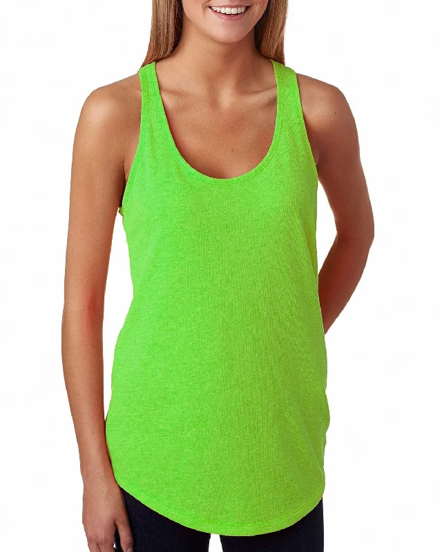 Next Level Ladies Terry Racerback Tank | Neon Hthr Green