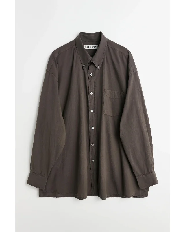 Savings Event BORROWED BD SHIRT Faded Brown Cotton Voile