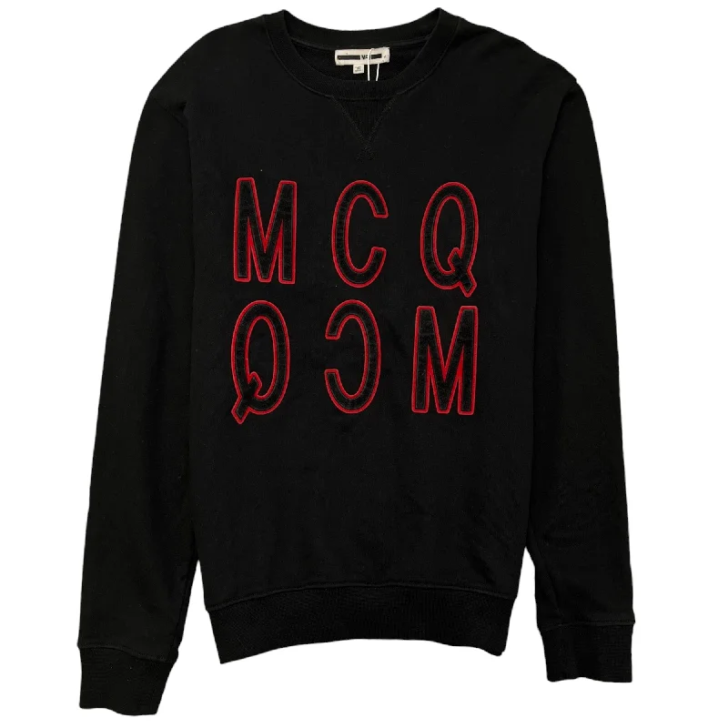 Weekend Specials to Enjoy Men's Logo Embroidered Jumper Black Size S