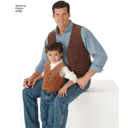 Simplicity Men/Boys Vests and Ties S4762