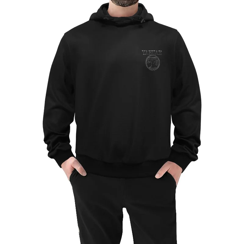 Weekend Deals That Amaze Yahuah-Tree of Life 02-04 Men's Designer High Neck Fleece Lined Pullover Hoodie