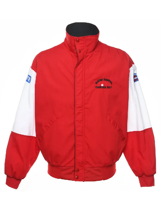 Year-End Deals Red & White Wayne Harper Gold Embroidered Jacket - L