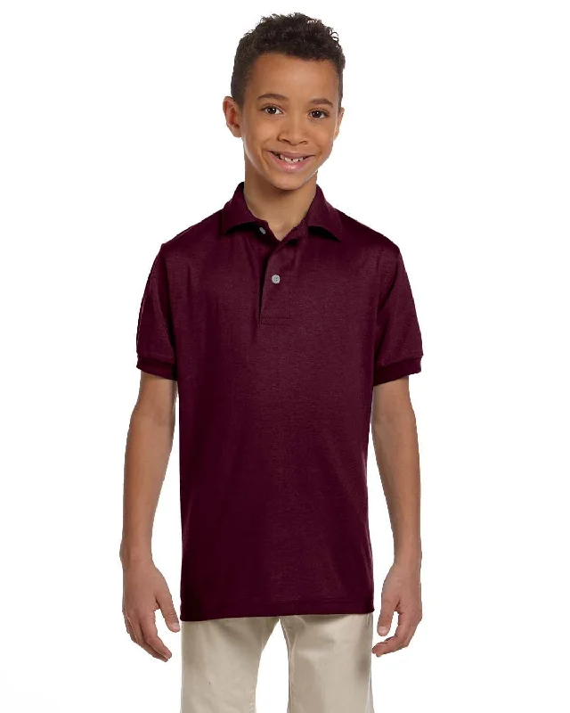 Weekend Savings Sensation Jerzees Youth 50/50 Jersey Knit Polo Shirt | Maroon