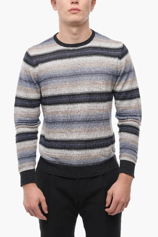 Corneliani Pure Knitwear Crew Neck Canton Linen Blend Sweater