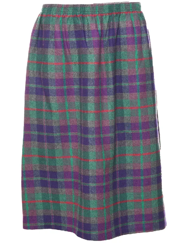 Weekend Specials to Grab Plaid Midi Skirt - S