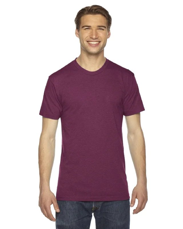 Overstock Sale American Apparel Unisex Triblend Short Sleeve Track T-Shirt | Tri Cranberry