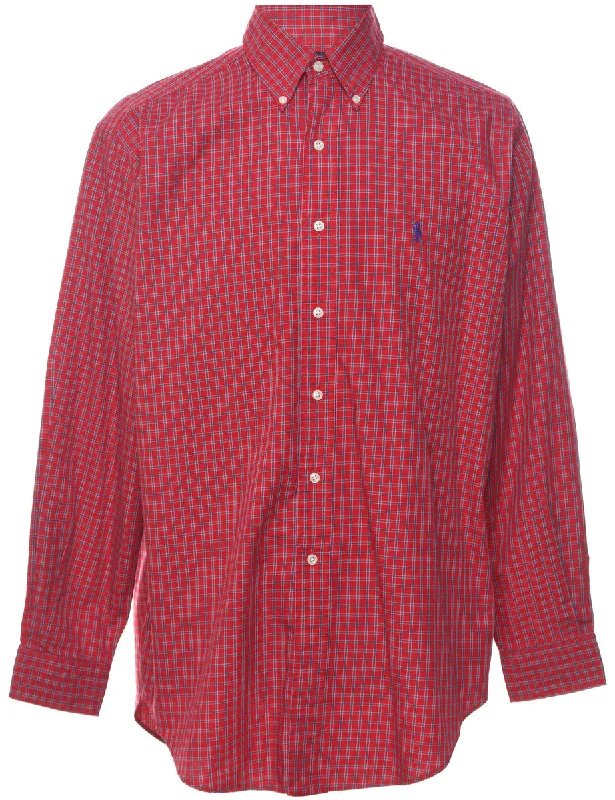 Weekend Discounts to Delight Ralph Lauren Red Checked Shirt - M