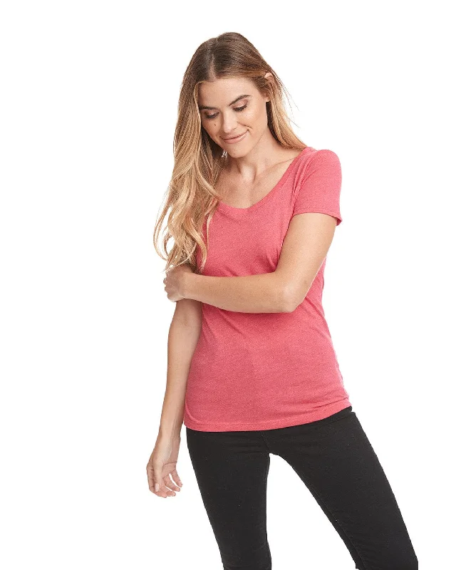 Act Now Next Level Ladies Triblend Scoop Neck Tee | Vintage Red
