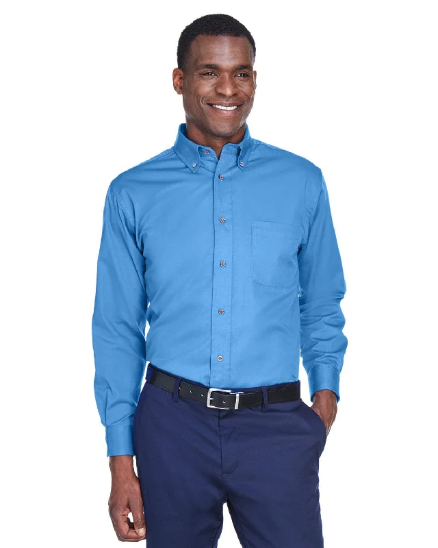 Harriton Long Sleeve Stain-Release Twill Shirt | Nautical Blue