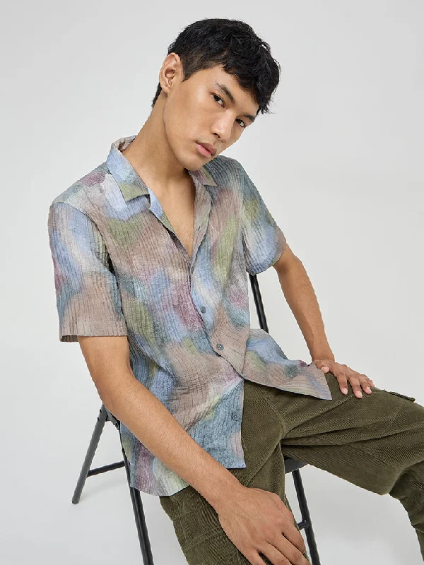 Exclusive Deal Nuon Multicolour Self Striped Relaxed-Fit Shirt