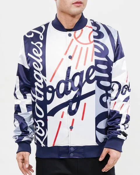 One-Day Only MLB LOS ANGELES DODGERS MASHUP MEN'S SATIN JACKET (MIDNIGHT NAVY)