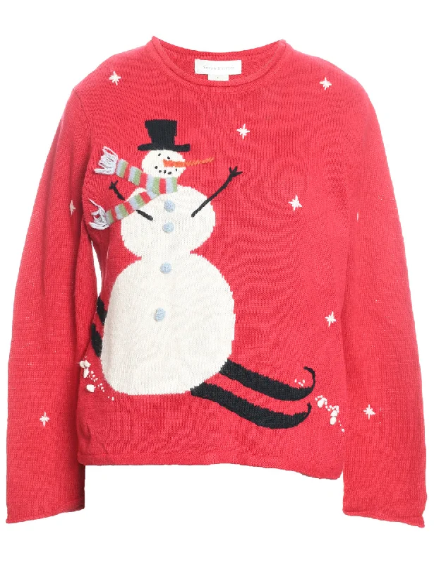 Snowman Christmas Jumper - L