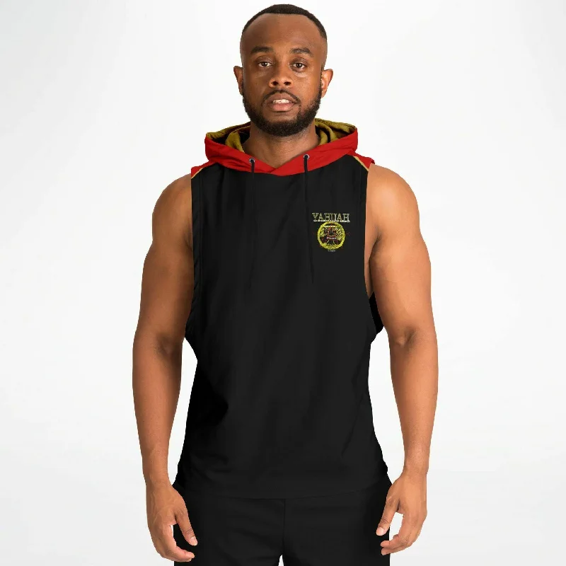 Steal Deal A-Team 01 Red Men's Designer Athletic Sleeveless Drop Armhole Pullover Hoodie
