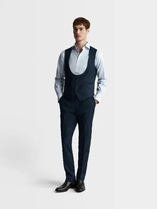 Owens Italian Luxury Slim Navy Waistcoat