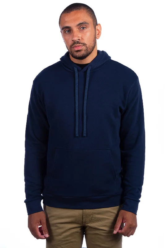 Sale Alert Next Level Mens Sueded French Terry Hooded Sweatshirt Hoodie w/ Pouch Pocket - Midnight Navy Blue