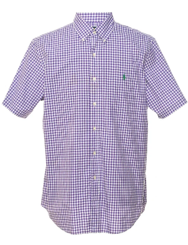 Weekend Price Cuts Galore Ralph Lauren Purple & White Checked Shirt - L