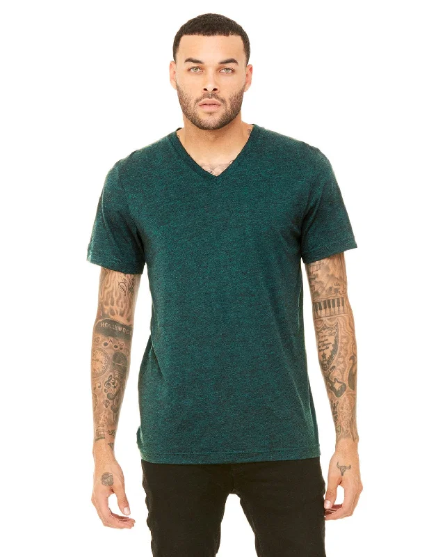 Bella+Canvas Unisex Triblend Short Sleeve V-Neck T-Shirt | Emerald Triblend