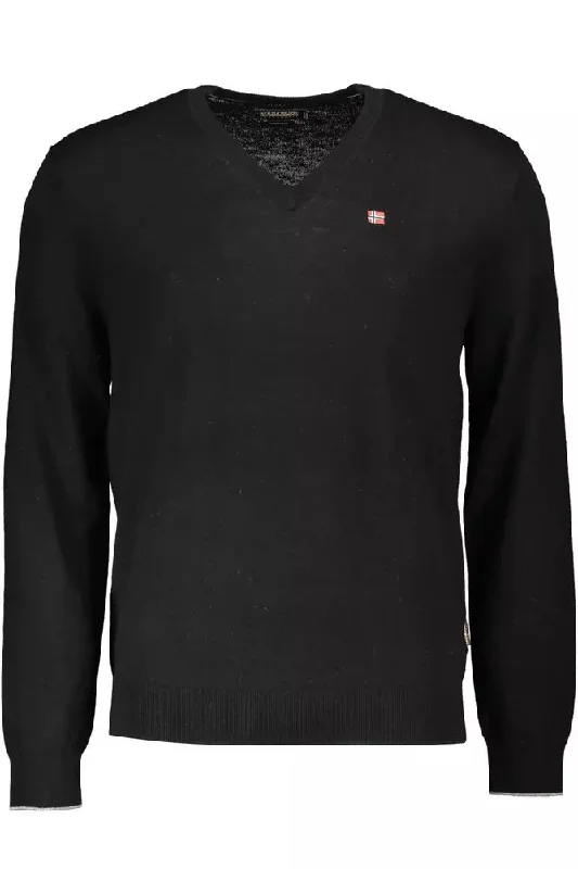 Napapijri Elegant V-Neck Wool Men's Sweater