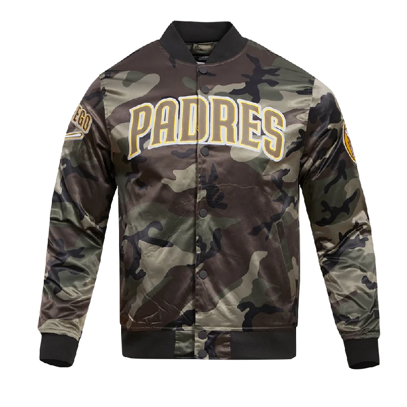 Clearance Sale MLB SAN DIEGO PADRES CAMO AOP MEN'S SATIN JACKET (CAMO)