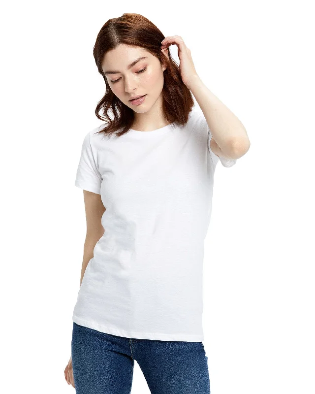 Cash Savings US Blanks Ladies Made in USA Short Sleeve Crew T-Shirt | White